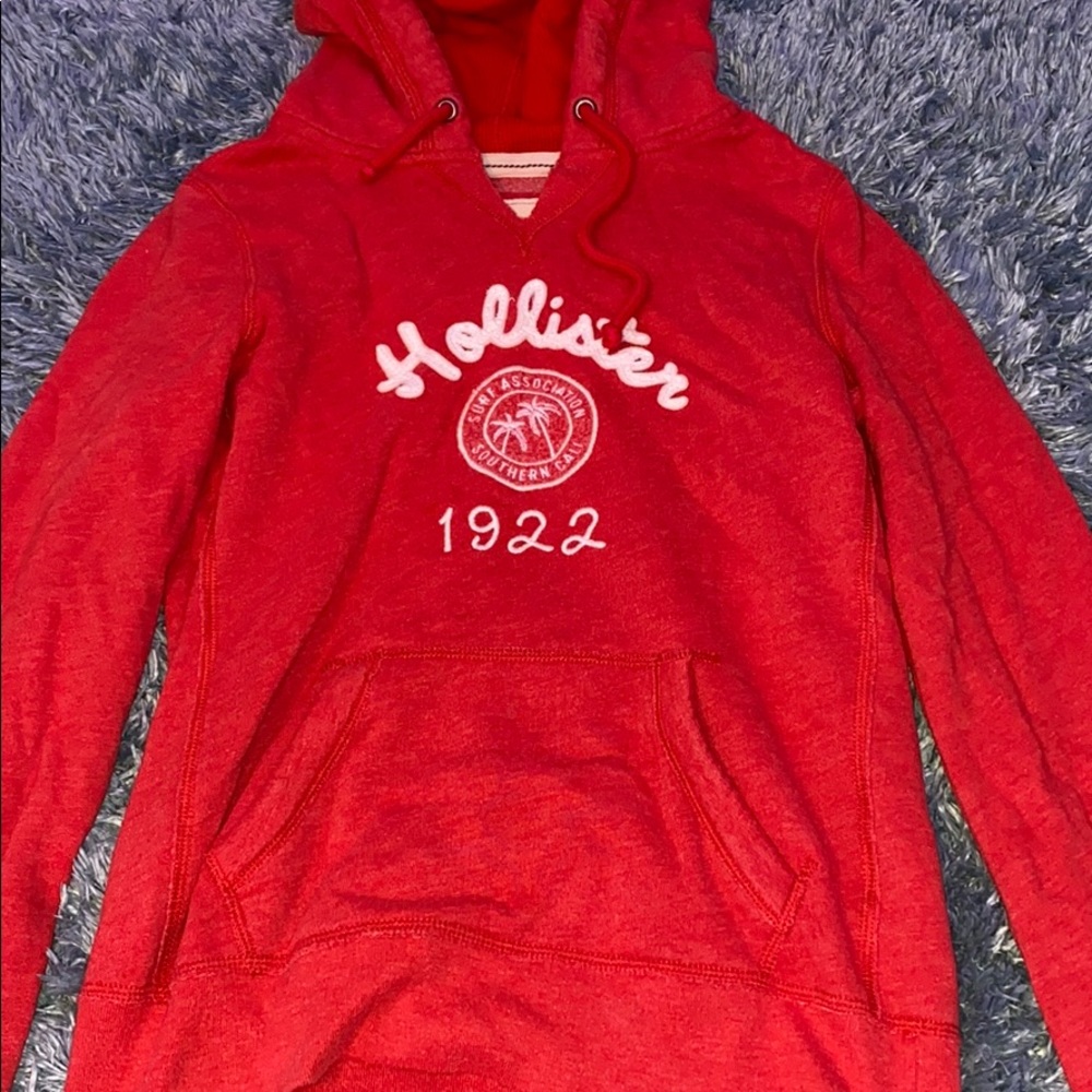 Red 1922 Hollister hoodie. Size M